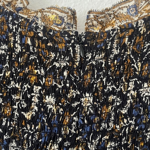 Sea New York Flutter Sleeve Smocked Floral Blue Ruffle Dress aw20-115 size 12 - Picture 4 of 5